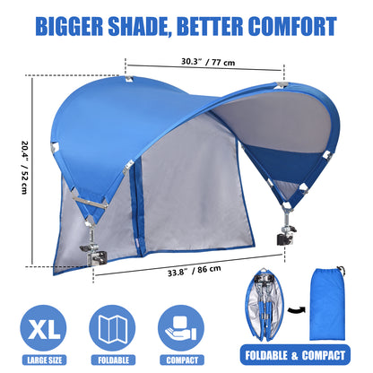 XL Universal Chair Umbrella Canopy with Heavy Duty Adjustable Clamp Clip for Most Beach Chair