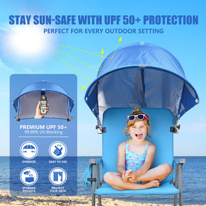 XL Universal Chair Umbrella Canopy with Heavy Duty Adjustable Clamp Clip for Most Beach Chair
