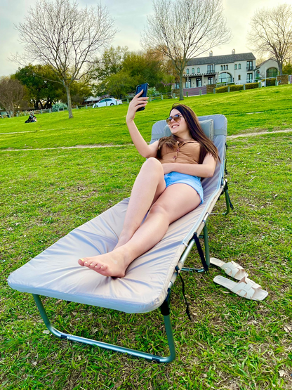 Minndudu Tanning Lounge Chair with Washable Cushion Face Arm Holes
