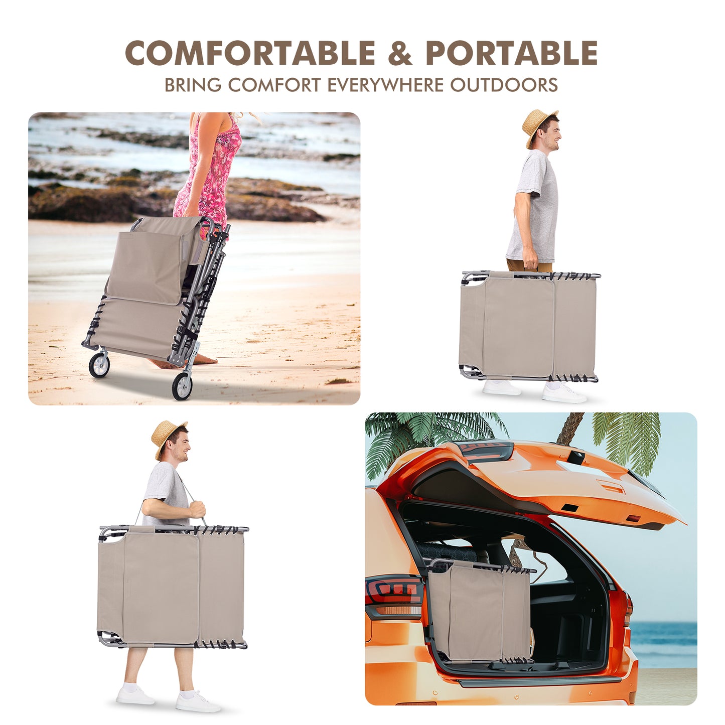 WHEEL-2-GO Heavy Duty Tanning Chair with Padded Face Hole and Wheels